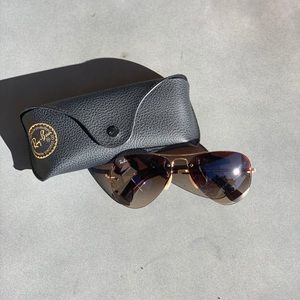 Aviator brown and gold Raybans